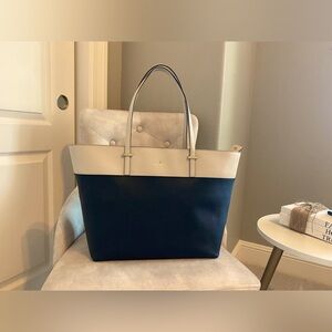 Kate Spade color block tote bag (beige and black)